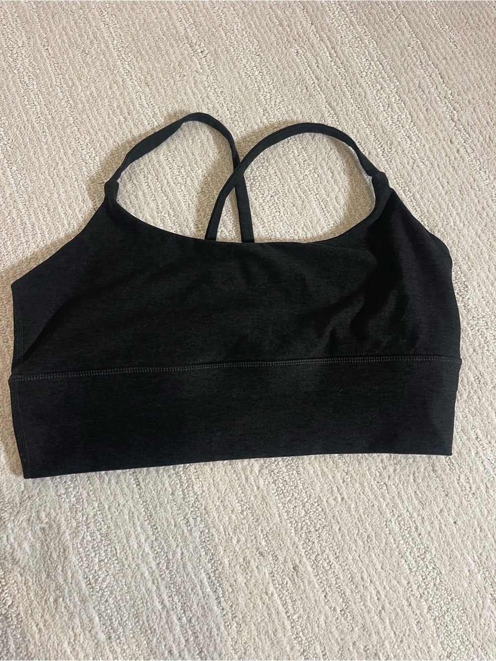Vuori Black Seamless Strappy Sports Bra